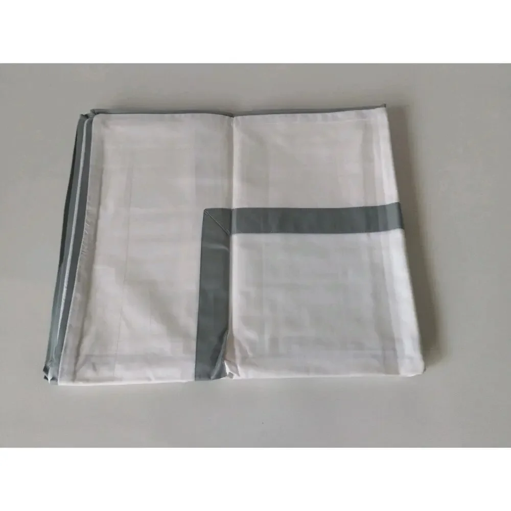 Pottery Barn Series One Morgan Sham Standard - White - Blue Gray Trim 26 x 20